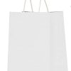 Qutuus White Gift Bags with Handles 25 pcs - 8x4.5x10 White Craft Bags, Gift Bags Bulk Medium Size, White Paper Gift Bags, White Paper Bags with Handles Bulk