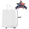 Qutuus White Gift Bags with Handles 25 pcs - 8x4.5x10 White Craft Bags, Gift Bags Bulk Medium Size, White Paper Gift Bags, White Paper Bags with Handles Bulk