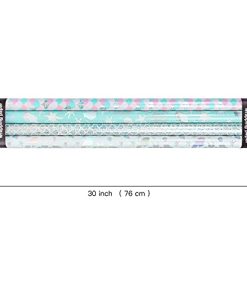 WRAPAHOLIC Wrapping Paper Roll - Mermaid Scale and Jellyfish Design with Colorful Foil for Birthday, Holiday, Baby Shower - 4 Rolls - 30 inch X 120 inch Per Roll