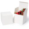 Shallive 4x4x4 Inch 50 Pcs White Boxes Small Gift Boxes with Lids for Ornament Paper Mug Gift Boxes Individual Cupcake Boxes Craft Boxes Candle Packaging Empty Cube Box for Customer Advent Calendar Wedding Birthday Party Favor