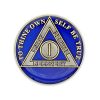 1 Year Sobriety Coin | Triplate AA Chip Recovery Anniversary Token (Blue)