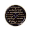 1 Year Sobriety Coin | Triplate AA Chip Recovery Anniversary Token (Blue)