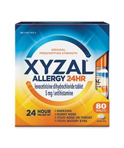 Xyzal Allergy Pills, 24-Hour Allergy Relief, 80-Count, Original Prescription Strength