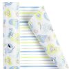 WRAPAHOLIC Reversible Wrapping Paper - 24 inch X 65.6 feet Jumbo Roll Baby Boy Design, Perfect for Kids Birthday, Party, Holiday, Baby Shower Packing