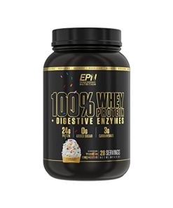 100% Whey Protein Powder | #1 Rated w/ 24g Protein, Digestive Enzymes, 0 Added Sugar or Fillers, Isolate + Concentrate | Build Muscle, Recover Quicker (Gluten Free, Keto Friendly) - Vanilla Cupcake