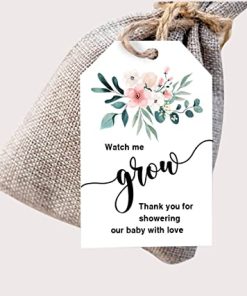 Watch Me Grow, Thank You for Showering Our Baby with Love Tags with String, Pack of 50 Thank You Gift Tags with 10 Meter Jute Twine String