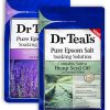 Dr. Teal's Pure Epsom Salt Soaking Solution Gift Set (2 Pack, 3lbs ea.) - Soothe & Sleep Lavender, Cannabis Sativa Hemp Seed Oil with Essential Oil Blend - Nourish Skin & Promote a Better Nights Sleep