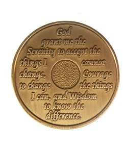 12 Year Bronze AA (Alcoholics Anonymous) - Sober / Sobriety / Birthday / Anniversary / Recovery / Medallion / Coin / Chip