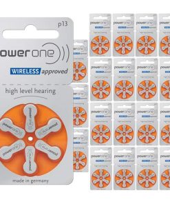120 x Size P13 PowerOne Hearing Aid Batteries Mercury Free