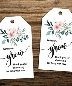Watch Me Grow, Thank You for Showering Our Baby with Love Tags with String, Pack of 50 Thank You Gift Tags with 10 Meter Jute Twine String
