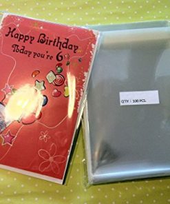 100 Pcs 4 15/16 X 6 9/16 Clear A6+ Card Resealable Cello/Cellophane Bags (Fit A6 Card w/Envelope) (by UNIQUEPACKING)