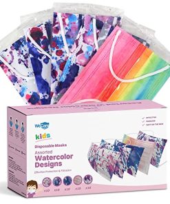 WECARE Disposable Face Masks For Kids, 50 Camo Face Masks, Individually Wrapped
