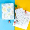 WRAPAHOLIC Reversible Wrapping Paper - 24 inch X 65.6 feet Jumbo Roll Baby Boy Design, Perfect for Kids Birthday, Party, Holiday, Baby Shower Packing