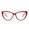 JIM HALO Cateye Blue Light Blocking Glasses for Women Spring Hinge Computer Glasses Reduce Eye Strain Red