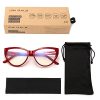 JIM HALO Cateye Blue Light Blocking Glasses for Women Spring Hinge Computer Glasses Reduce Eye Strain Red
