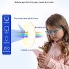 YAROCE Blue Light Glasses for Kids, Upgraded Anti-Slip Eyeglasses Frame, Anti Eye Strain Gaming Computer Blue Light Blocking Glasses for Teens Girls Boys (Cute Pink, Blue Crystal)