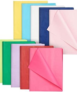 120 Sheets of 20 x 26" Tissue Paper for Gift Bags Wrapping, 10 Assorted Colors, Bulk for Arts, Crafts, Packaging, Party Decor