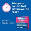 Benadryl Liqui-Gels Antihistamine Allergy Medicine & Cold Relief, Dye Free, 24 ct