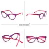 CECTHNIA 4 Pairs Reading Glasses For Women With Spring hinge Cat eye readers by blue light blocking lens(Mix)+1.00