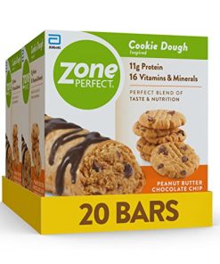 ZonePerfect Protein Bars, 16 vitamins & minerals, 11g protein, Nutritious Snack Bar, Peanut Butter Chocolate Chip Cookie Dough, 20 Count