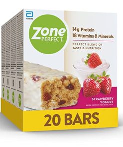 ZonePerfect Protein Bars, 14g Protein, 18 Vitamins & Minerals, Nutritious Snack Bar, Strawberry Yogurt, 20 Bars