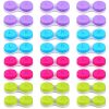 Elcoho 24 Pack Contact Lens Cases Contact Lens Holder Box Left/Right Eyes Contact Lens Container, 4 Colors