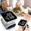 Wrist Blood Pressure Monitor,2023 New Digital BP Cuff Automatic Machine 90X2 Reading Memory Large Tri Backlit Screen Rechargeable Pluse Rate Monitoring Meter Wrist Blood Pressure Monitor for Home Use