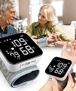 Wrist Blood Pressure Monitor,2023 New Digital BP Cuff Automatic Machine 90X2 Reading Memory Large Tri Backlit Screen Rechargeable Pluse Rate Monitoring Meter Wrist Blood Pressure Monitor for Home Use